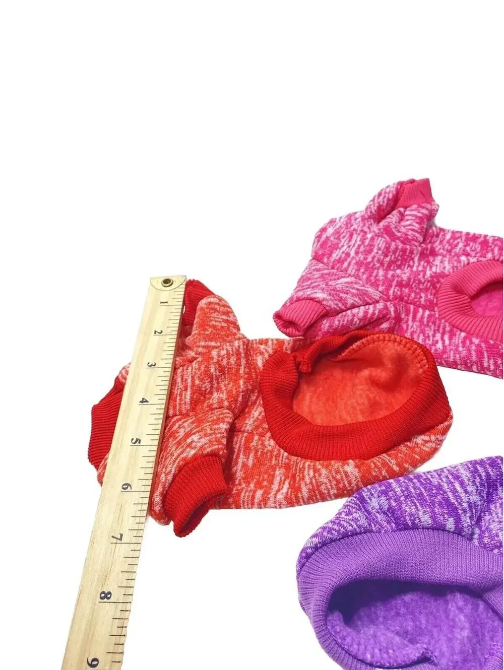 3-Piece Dog Hoodie & T-Shirt Sweatshirt Set Purple Pink Red Sizes XS-S New